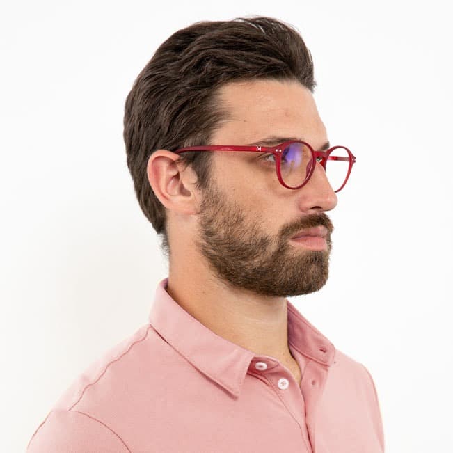 ochelari lumina albastra ochelari vedere bărbați - roșu - laterali