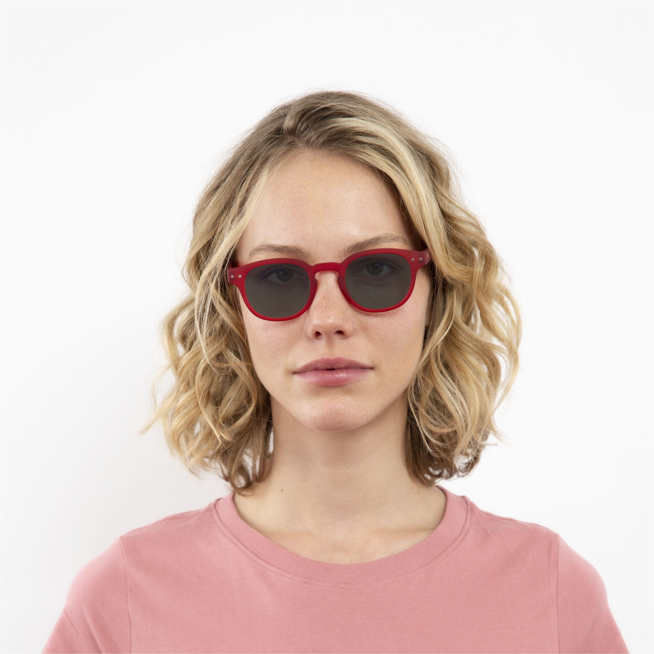 ochelari heliomati si tranzitie lentile gri femei anton rosie fata